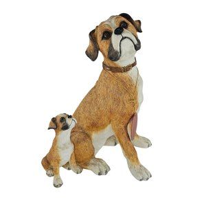 Country Artists Boxer Mom With Puppy Dog Tan Figurine